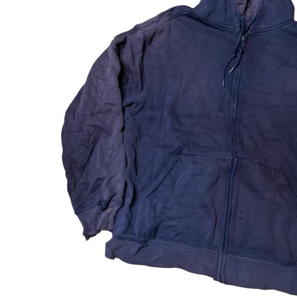 Vintage Y2K Sun Faded Thrashed Navy Hoodie Large - Picture 3 of 9